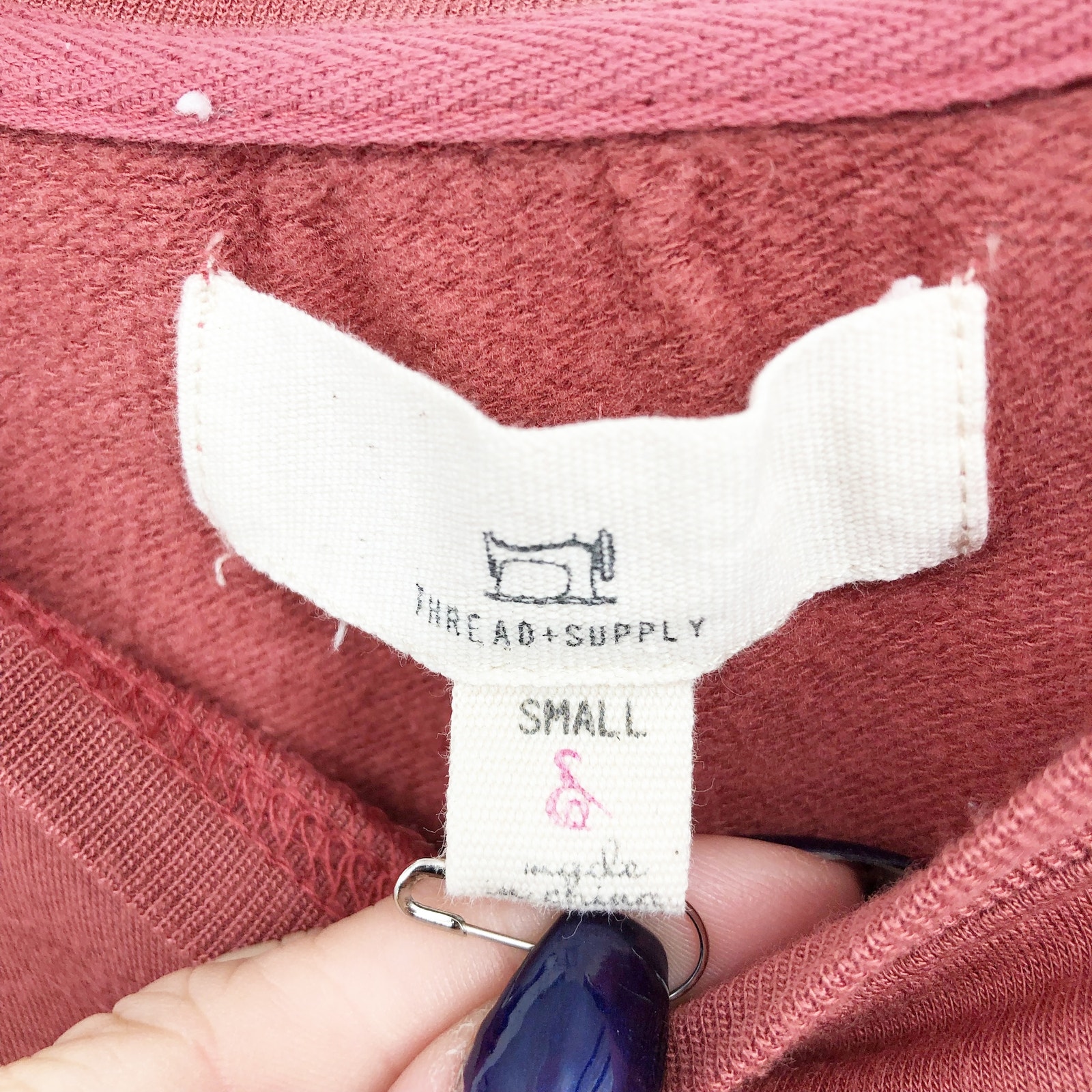 Thread + Supply Womens Pullover Sweatshirt Small Pink Geometric Print Euc — image 6 of 8